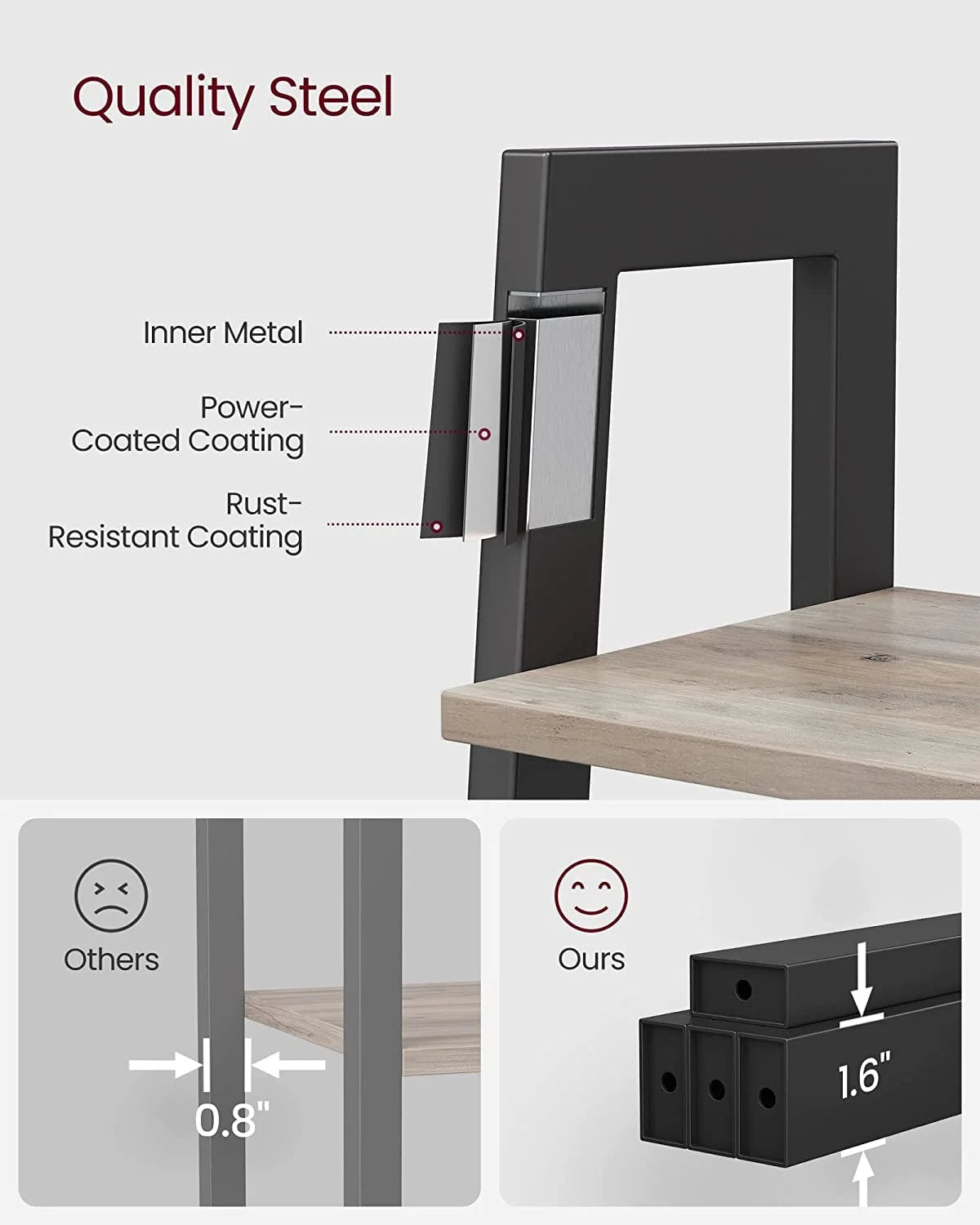 4-Tier Ladder Bookshelf with Steel Frame R3527