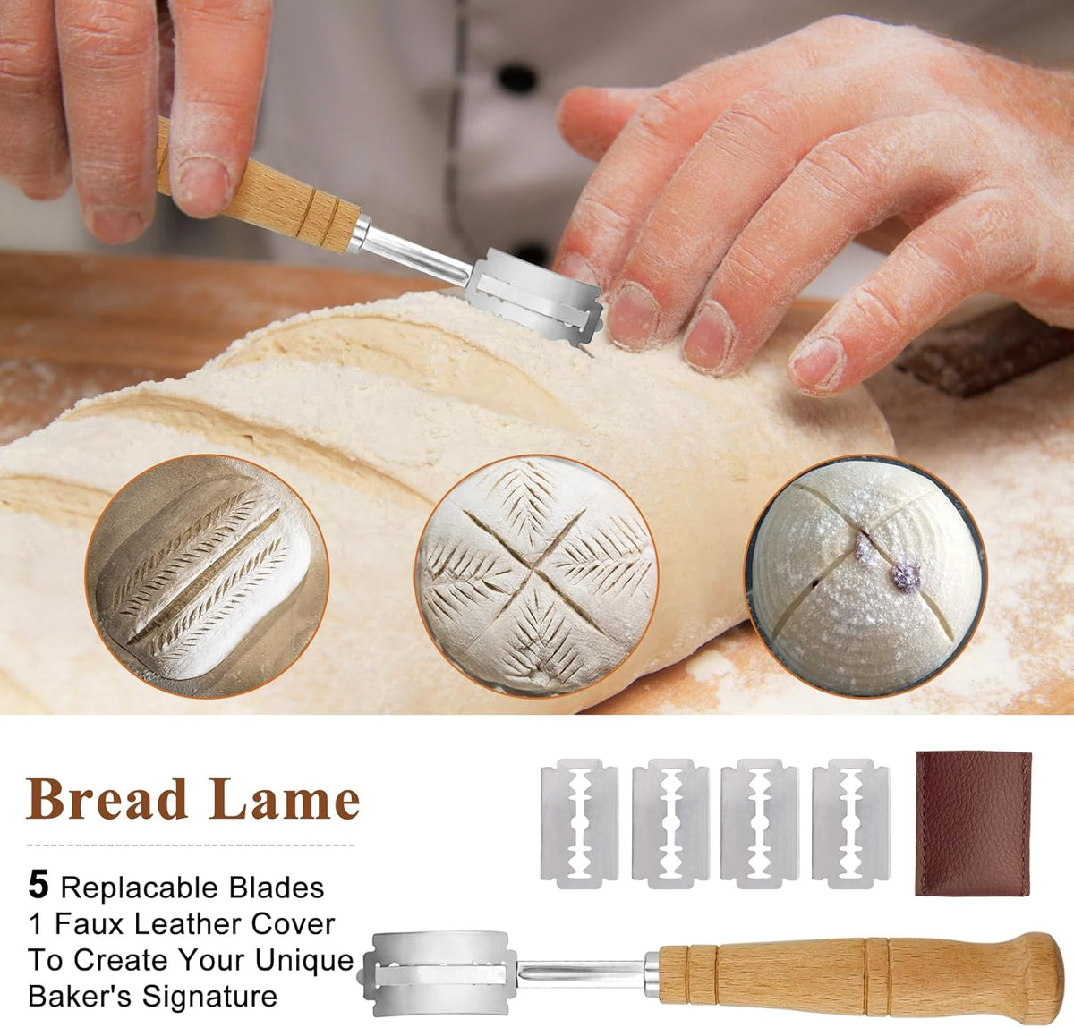 9 Inch Round & 10 Inch Oval Banneton Bread Proofing Basket with Liner, Bread Lame, Dough Scraper, Cleaning Brush M4921