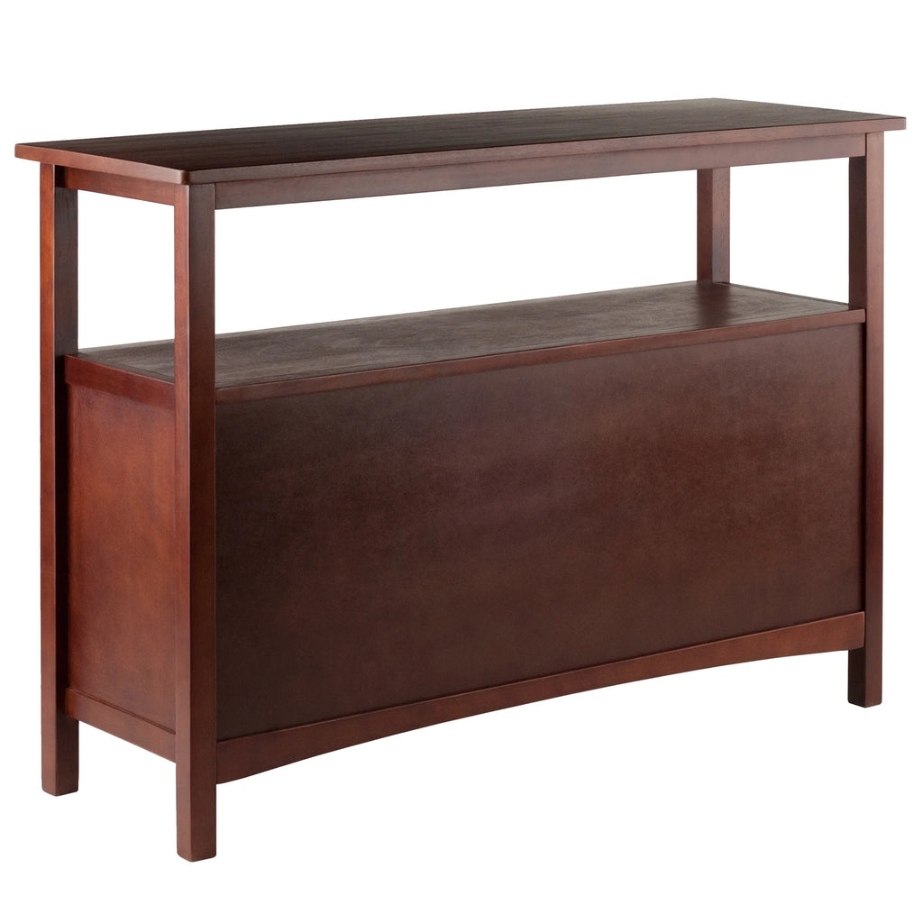 Walnut Finish Wood Buffet Display Cabinet H18753