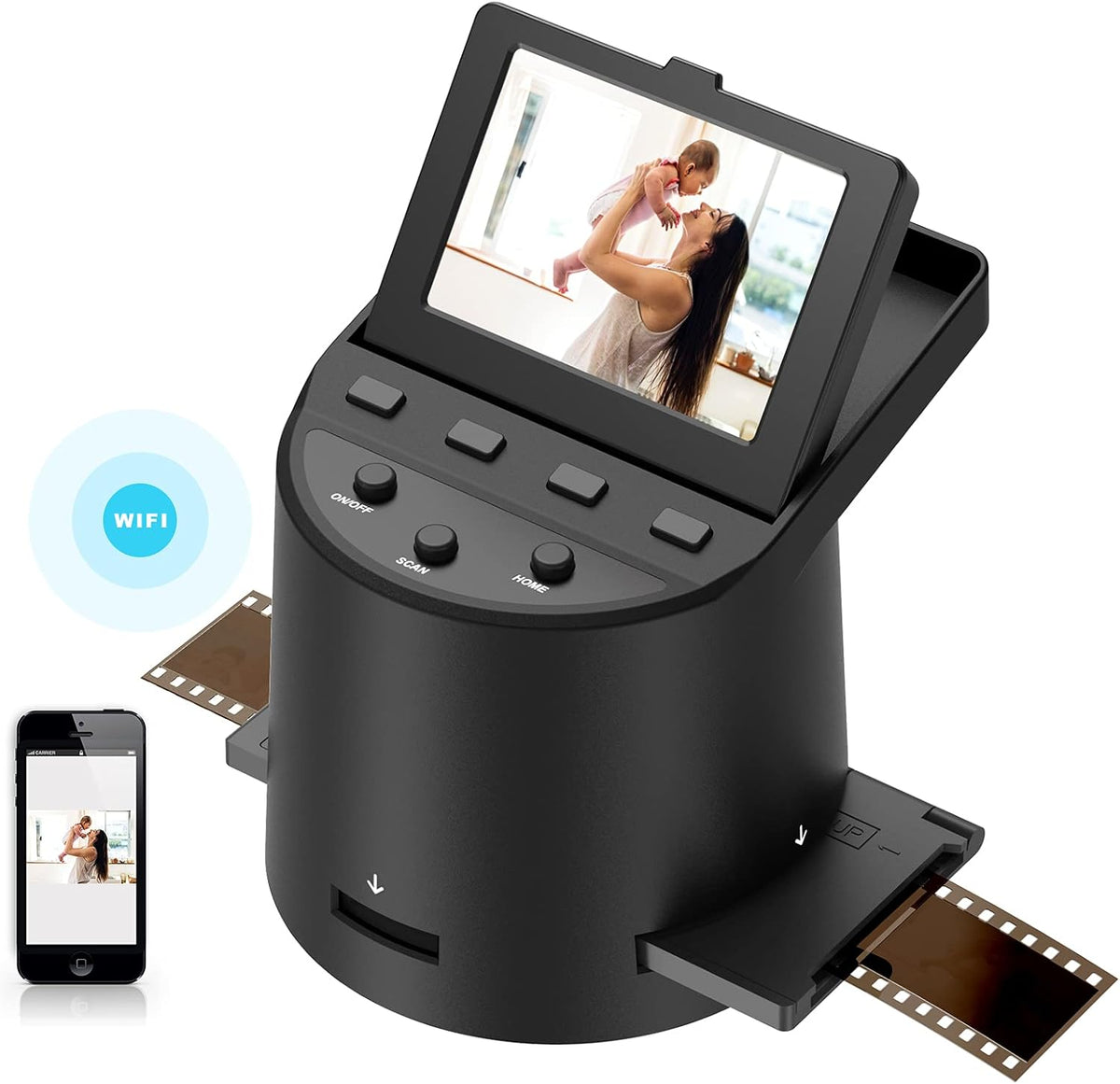 Film Scanner with 22MP, Converts 35mm, 126, 110, Super 8 Films, Slides, Negatives to JPEG, 3.5 LCD, WiFi Connection G432