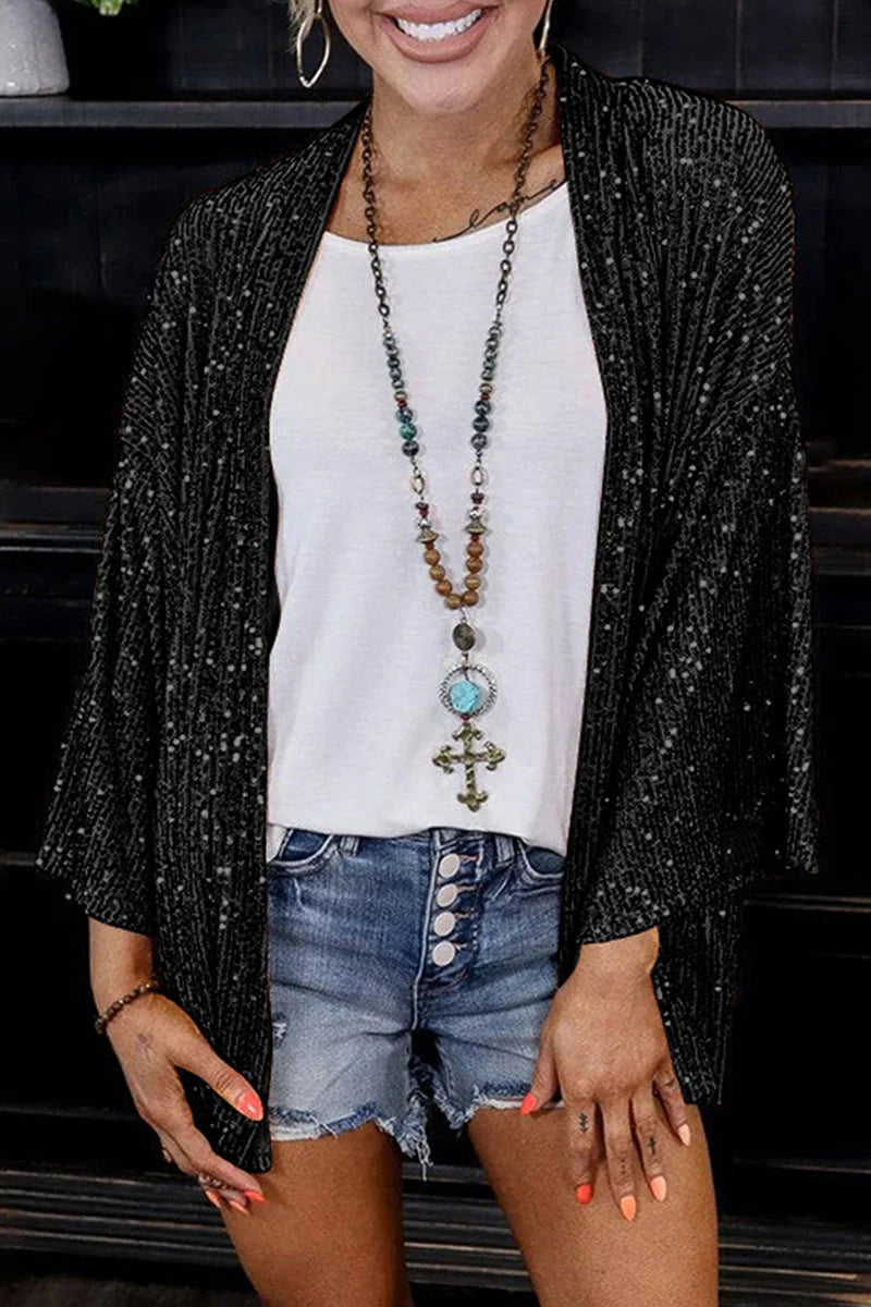 Sequins Patchwork Cardigan Z9204