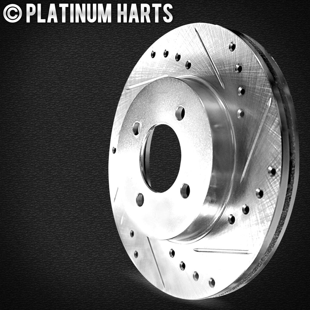 Platinum DRILL/SLOT DISC BRAKE ROTORS AND HEAVY DUTY PAD Y927