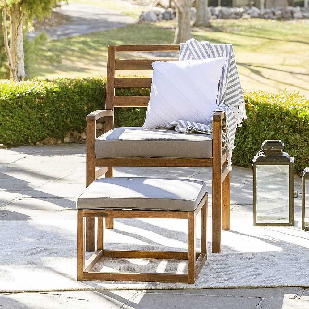 Acacia Wood Patio Chair with Ottoman K692
