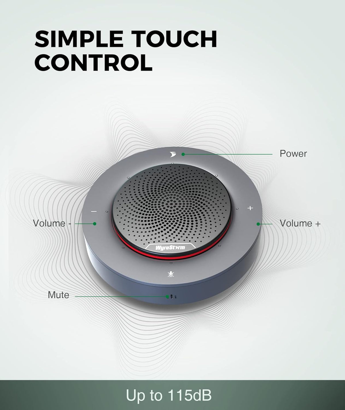 USB Conference Speakerphone with 4 Noise-canceling Mics W529