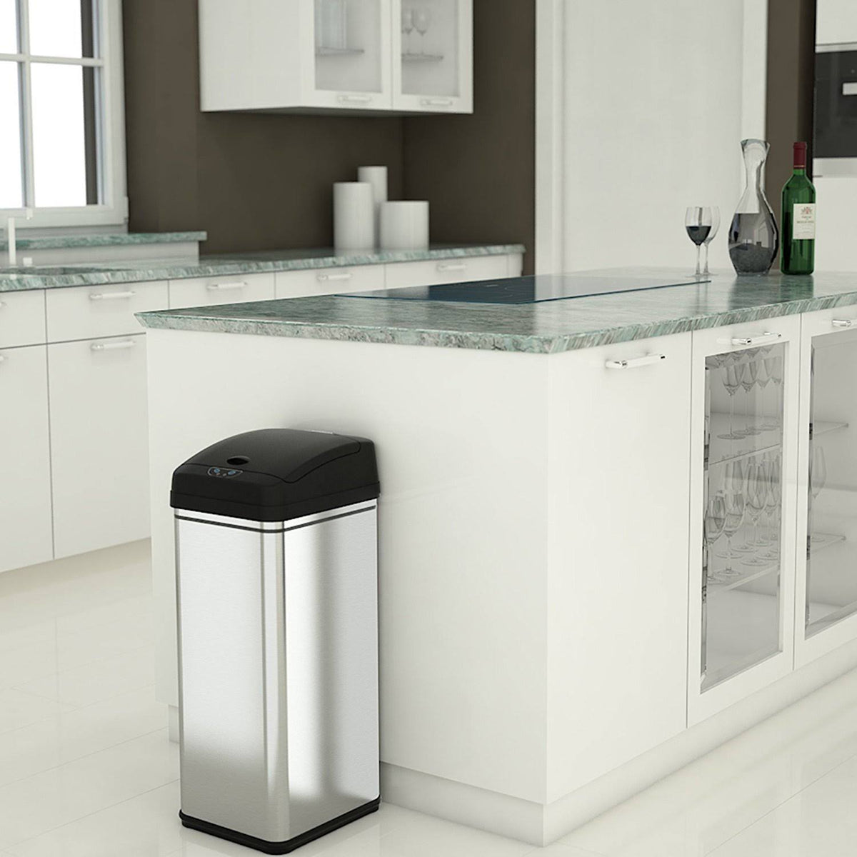 13 Gallon Automatic Touchless Sensor Kitchen Trash Can Z851
