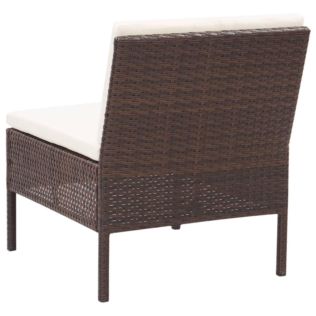 3 Piece Outdoor Sectional Sofa Set with Cushions Poly Rattan Steel Frame O56265