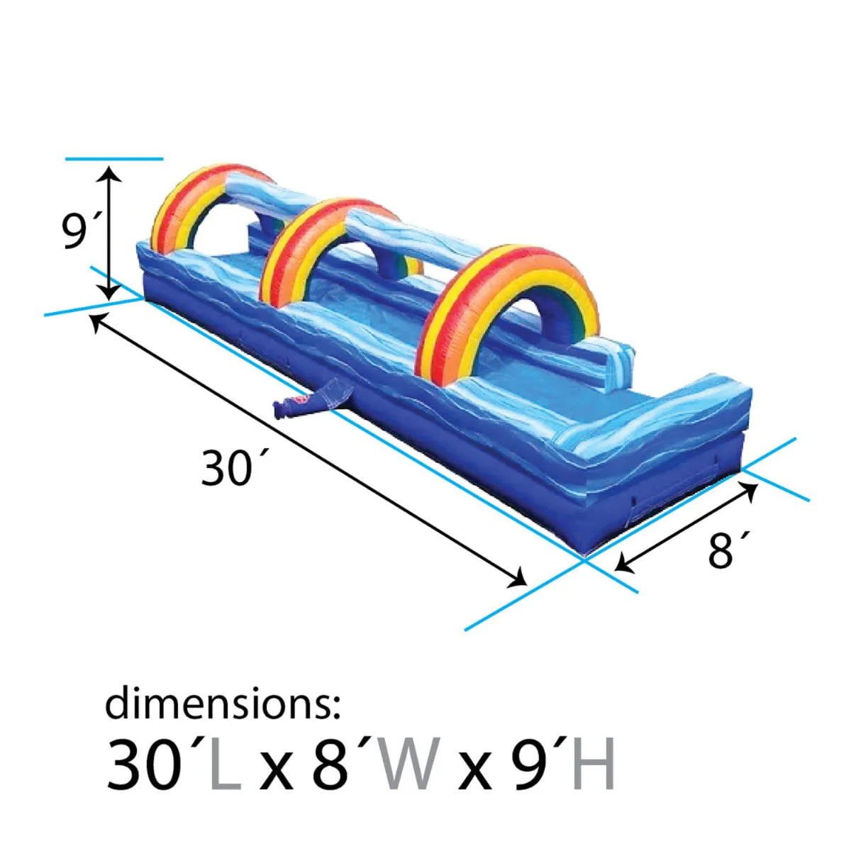 Blue Inflatable Slip n Slide with Blower J4297