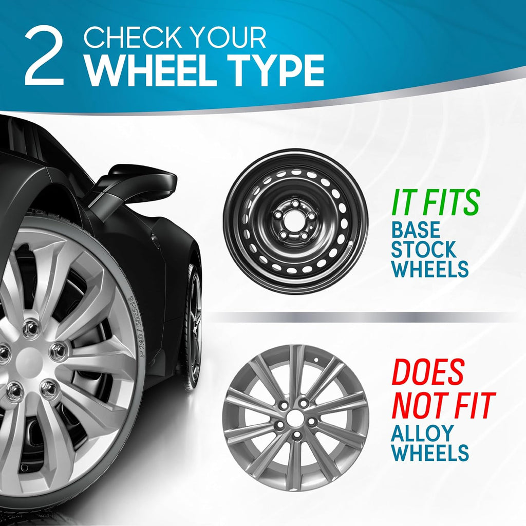 4 Pack 15 inch Hubcaps Wheel Covers T6438