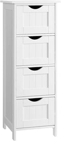 White Wooden Bathroom Floor Cabinet with 4 Drawers C70679