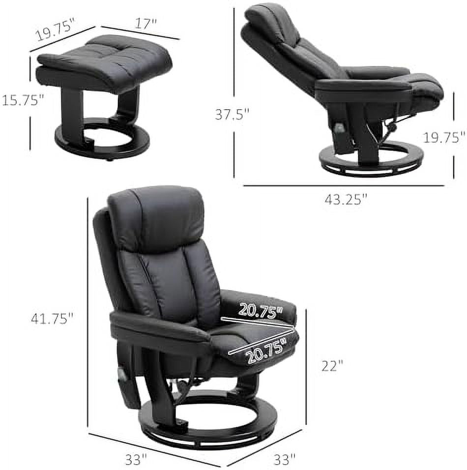 Brown PU Leather Massage Recliner Chair with Ottoman A671624