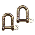 2 Pack 1/2x22 Captive Pin D Shackle Stainless Steel K11608