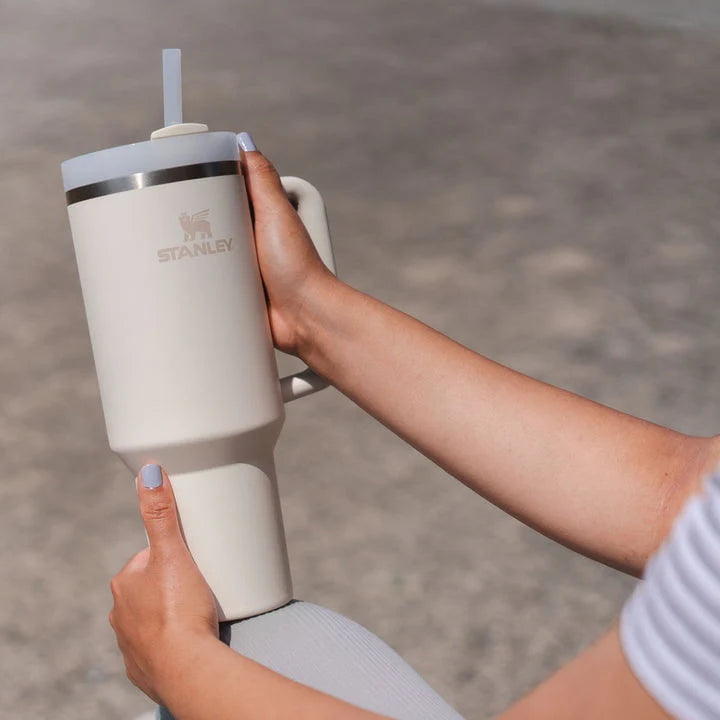 40 oz Cream Stainless Steel Insulated Tumbler with Lid and Straw B905095
