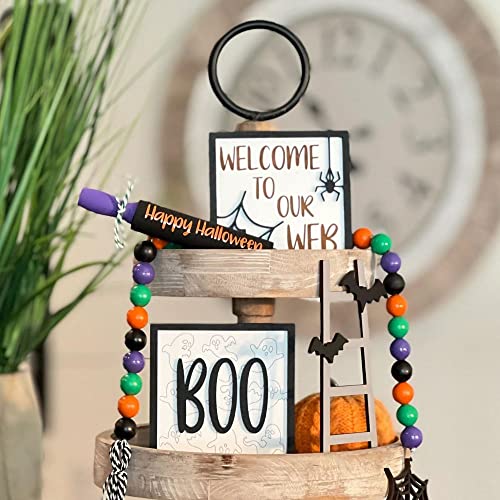 7 Pcs Halloween Themed Tiered Tray Decor Set N33981