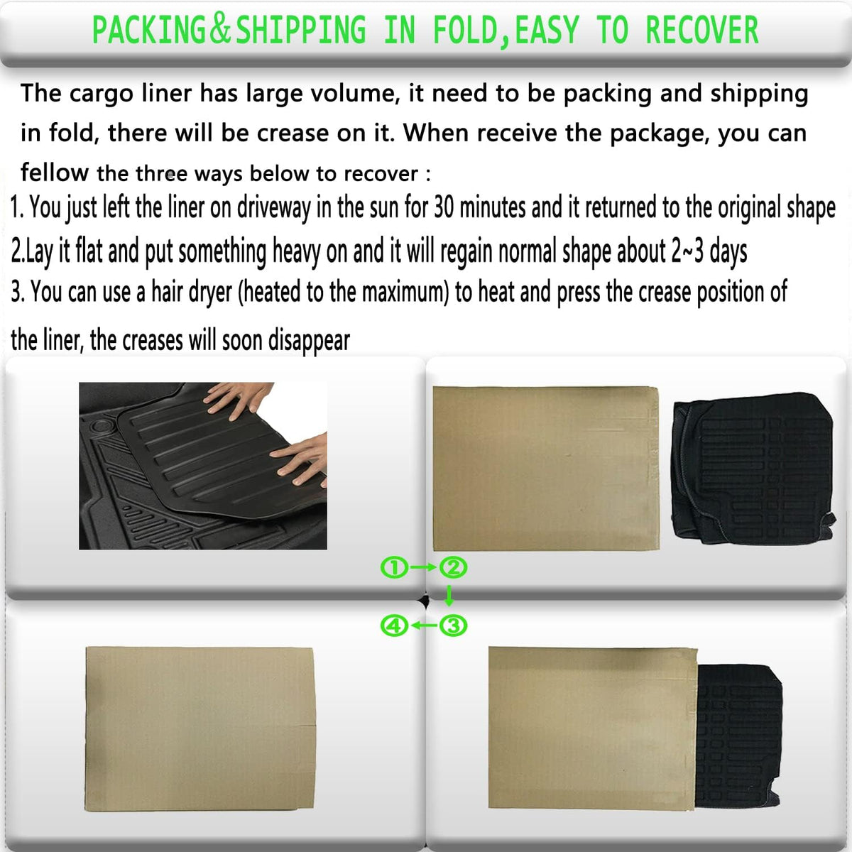 Black TPO Cargo Liners Trunk Mats Z4752