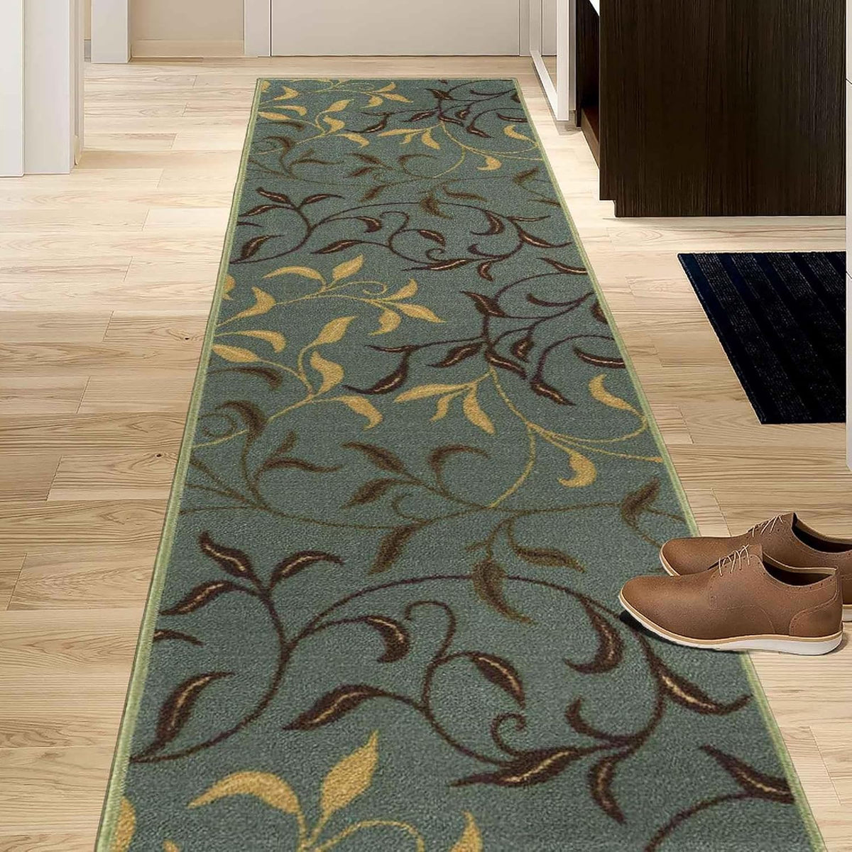Seafoam Green Non-Slip Rubberback Runner Rug, 20" x 59" B2708