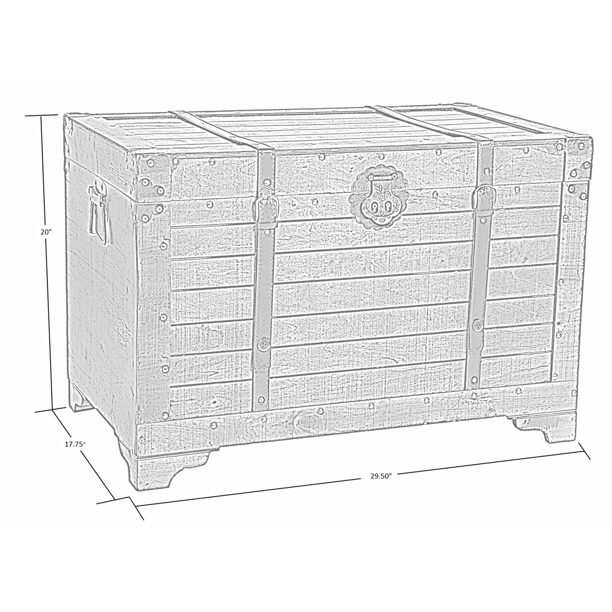 Large Natural Wood Storage Trunk and Coffee Table F70582