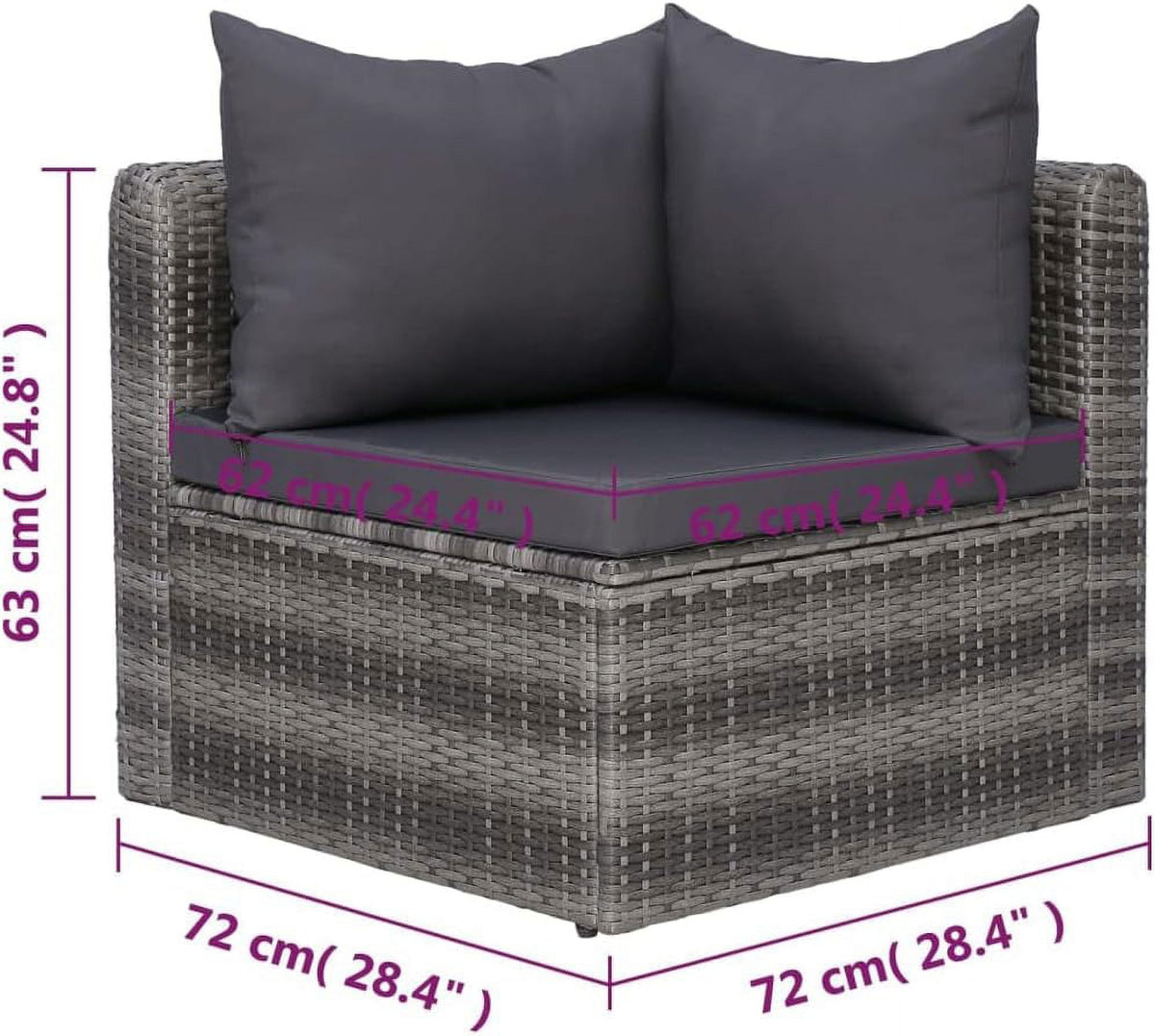 5 Piece Poly Rattan Patio Lounge Set with Cushions P9443