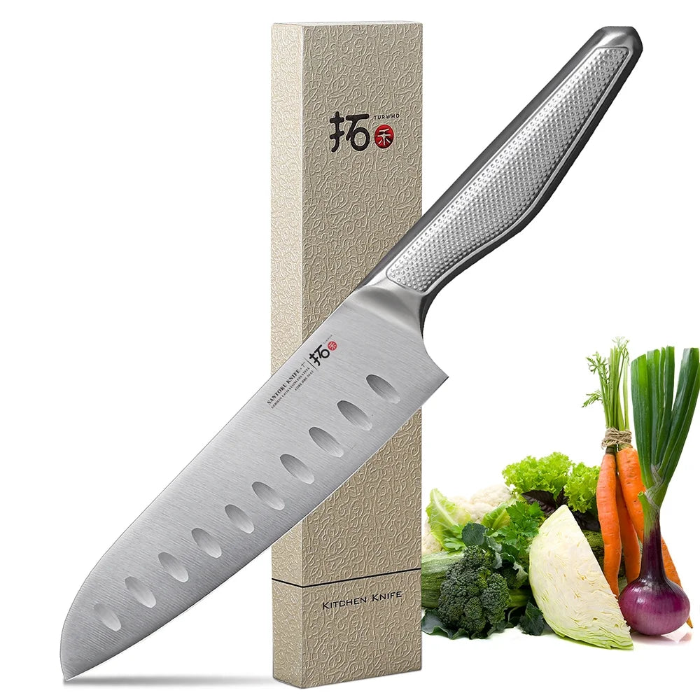 7inch Santoku Knife Stainless Steel Kitchen Knife with Handle P1524