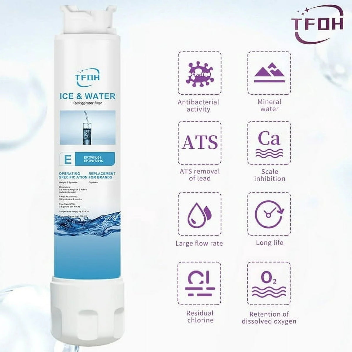 2 PACK Refrigerator Water Filter Replacement D9767