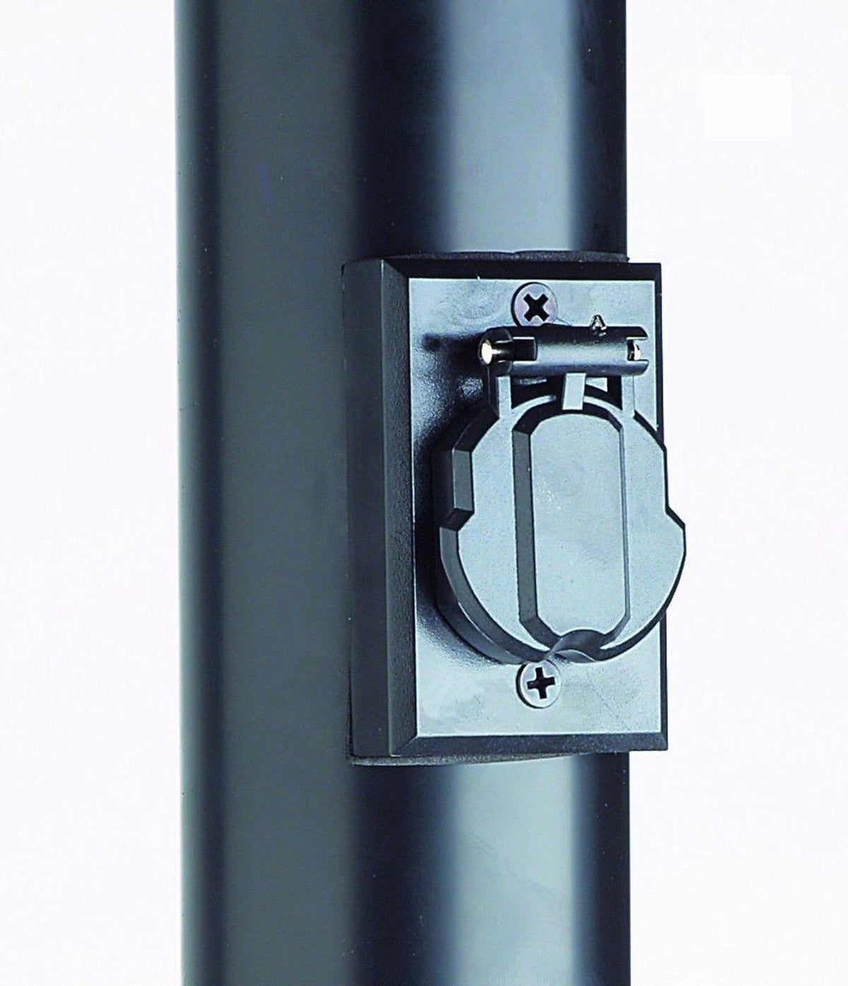 Black Lamp Post with Cross Arm and Electrical Outlet Z163