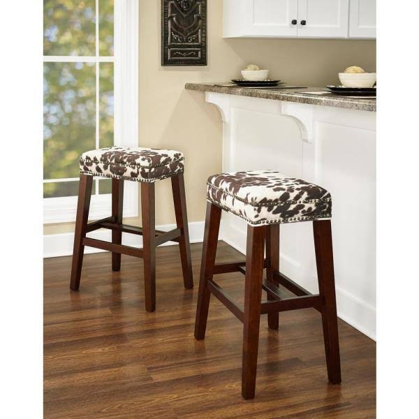 Brown Cow Print Walnut Bar Stool M2662