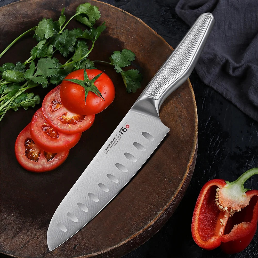 7inch Santoku Knife Stainless Steel Kitchen Knife with Handle P1524