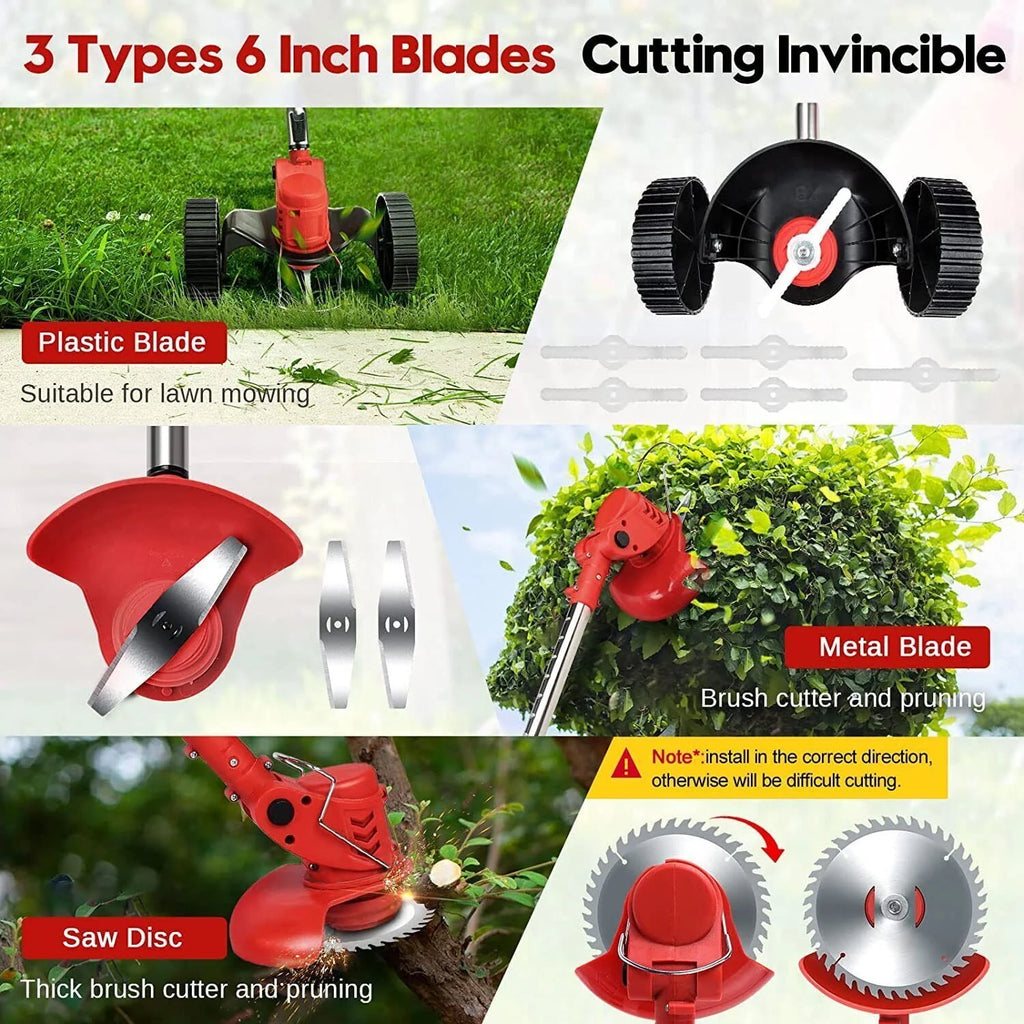 Cordless Electric Grass Trimmer with Wheels A699