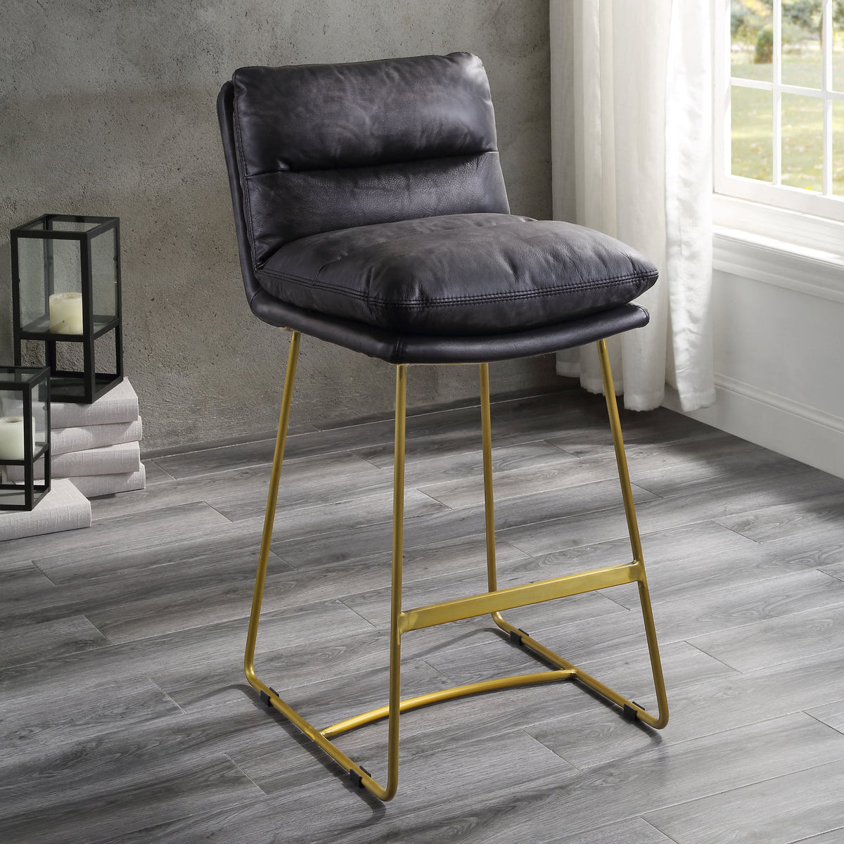 Vintage Black Counter Height Chair E799