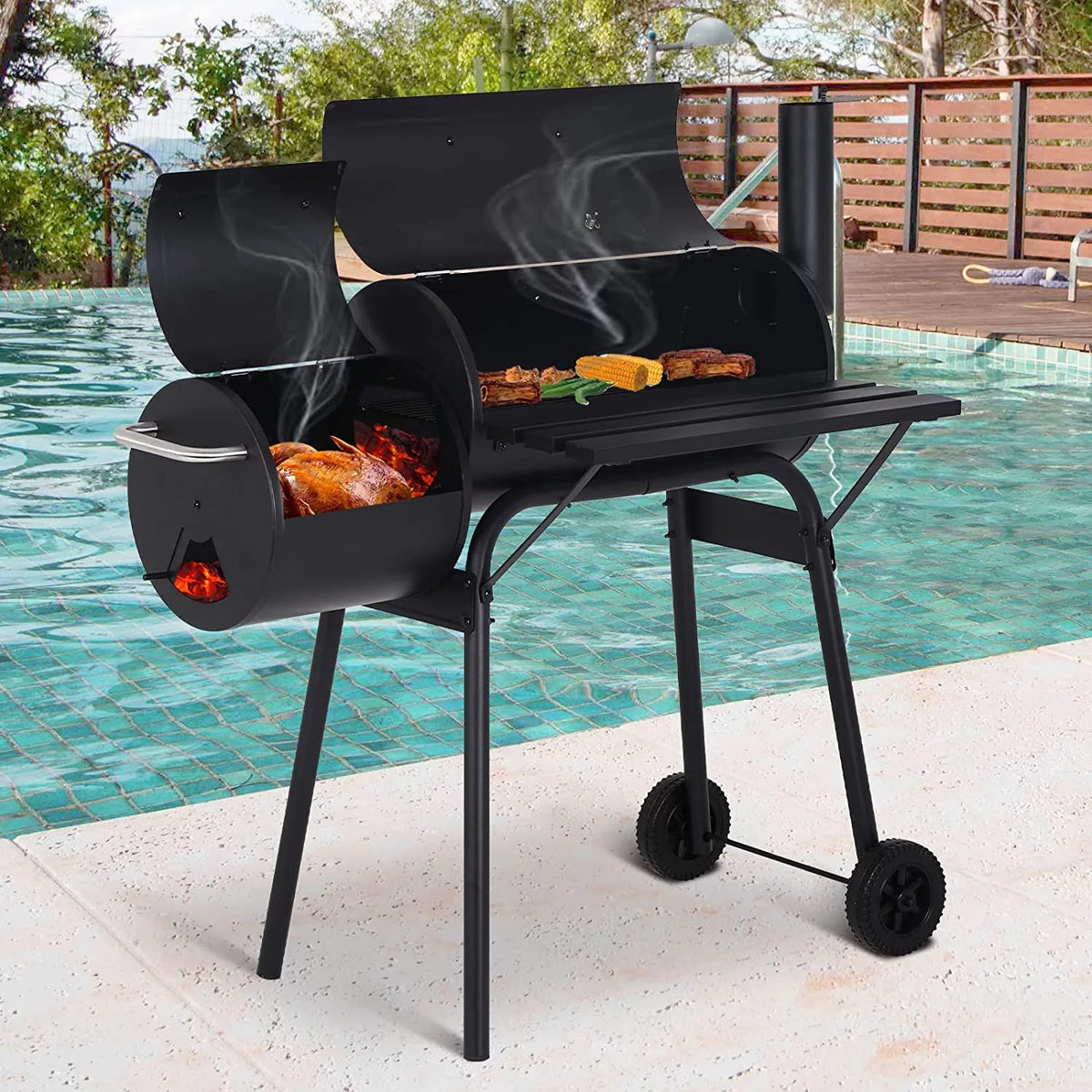 Black Stainless Steel Charcoal Grill Q50878