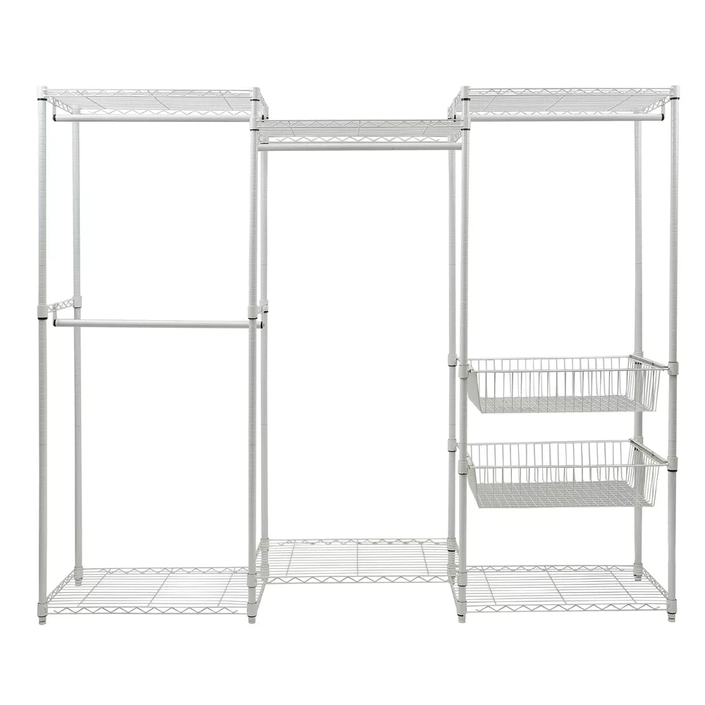 89"L Freestanding Closet Storage Organizer White R5634