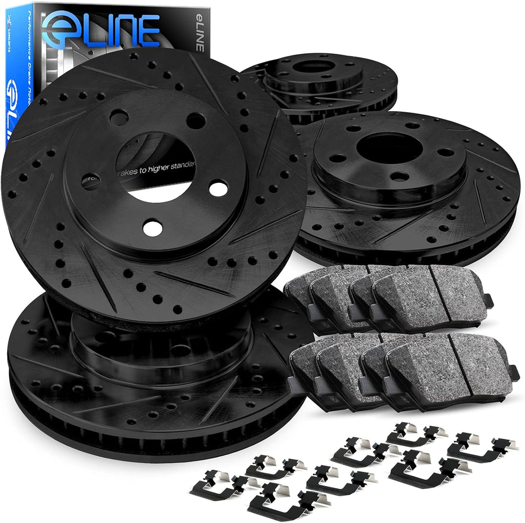 Front Rear Ceramic Brake Pads and Rotors Kit W281