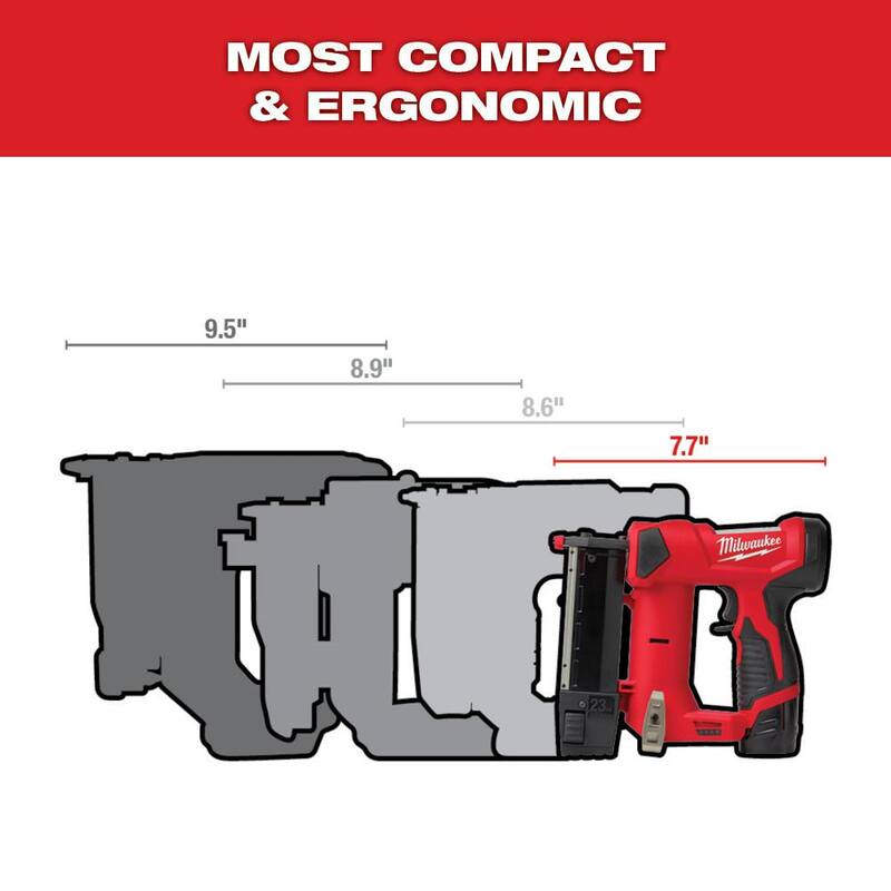12-Volt 23-Gauge Cordless Pin Nailer with Two 1.5 Ah Compact Battery Packs N446