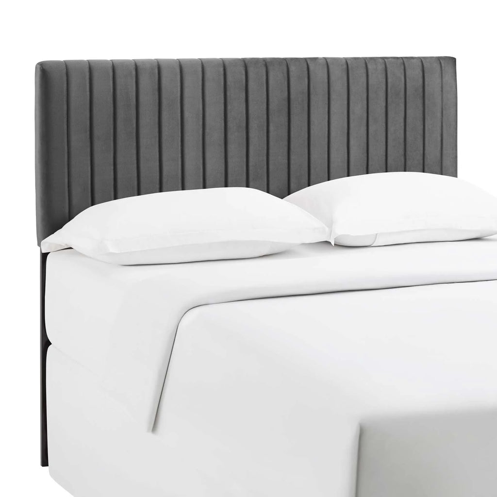King California King Gray Velvet Headboard M5048