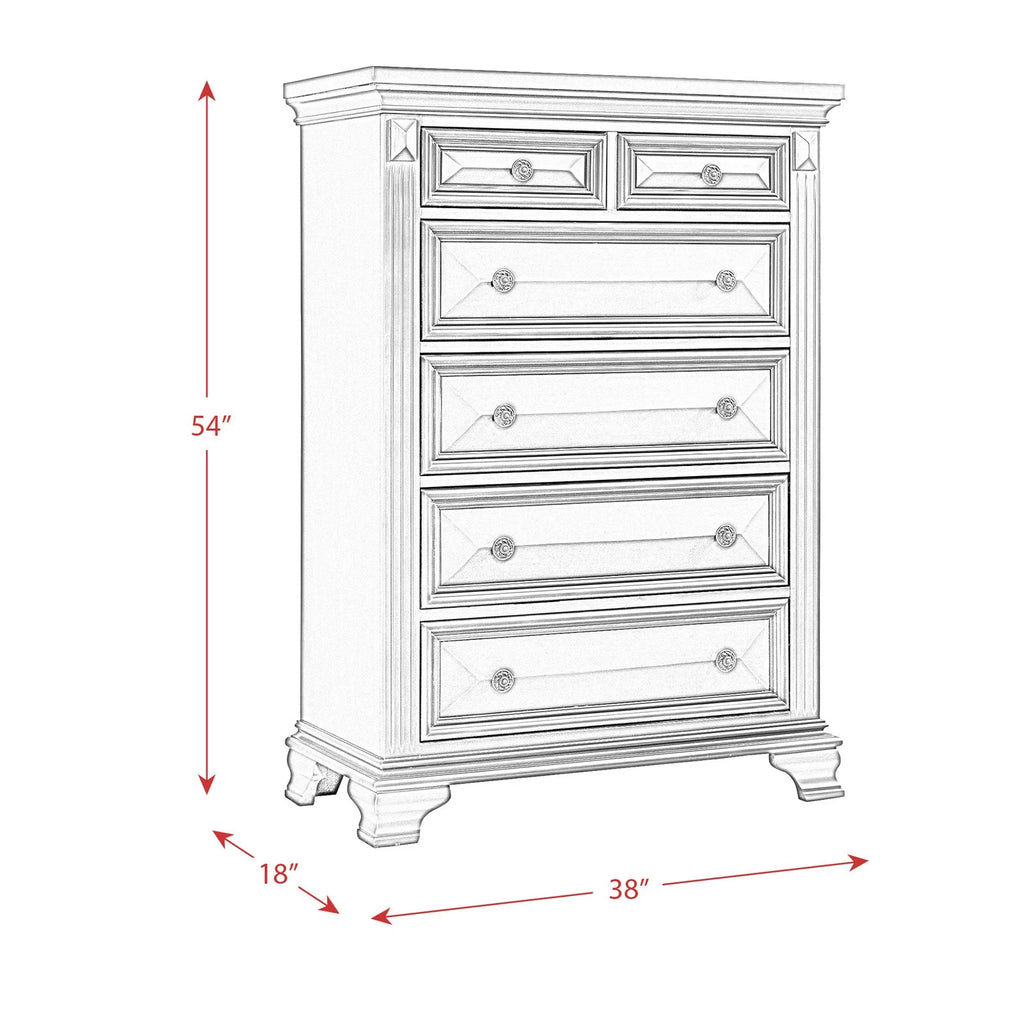 6 Drawer Chest in Antique Black X491