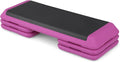 43-Inch Exercise Stepper Platform with Risers, Adjust Height 4 inch - 6 inch - 8 inch, Pink T646066