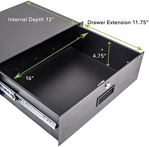 19 Inch Rack Mount Lockable Deep Drawer 3U T223913