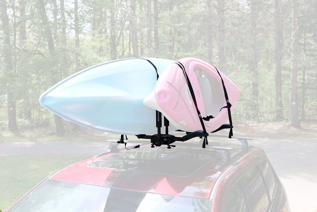 Roof Rack Crossbars and Double Kayak Rack Bundle for Jeep Grand Cherokee Y345267