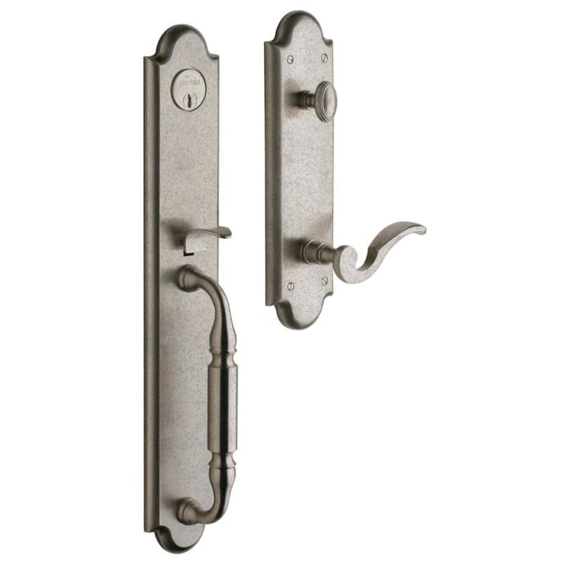 Distressed Antique Nickel Single Cylinder Handleset with Lever S328228
