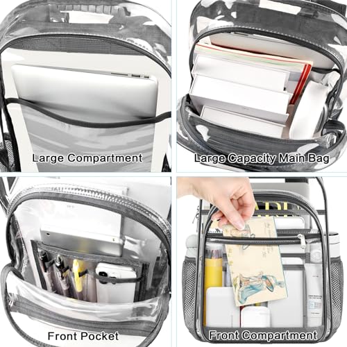 Gray Clear Backpack with Reinforced Bottom O227