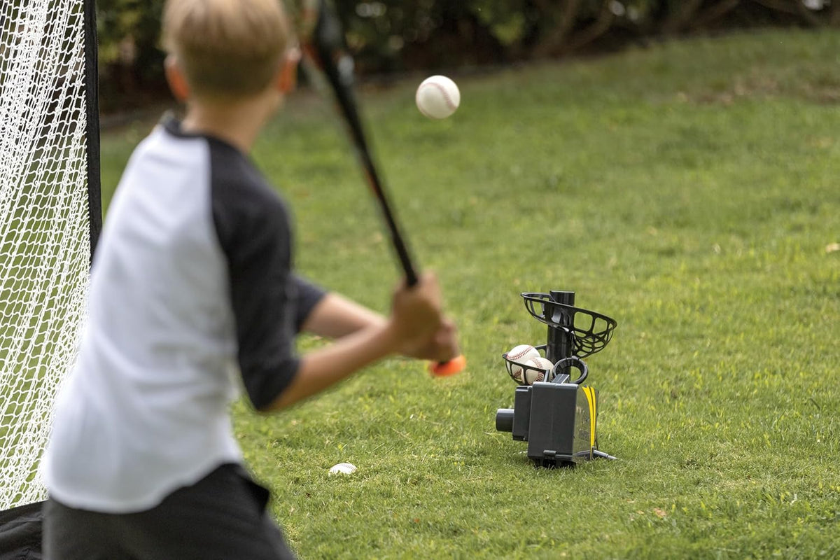 Soft Toss Pitching Machine and Vault Net Bundle H7812