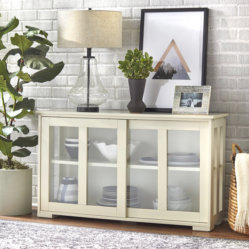 Antique White Stackable Storage Cabinet A871989