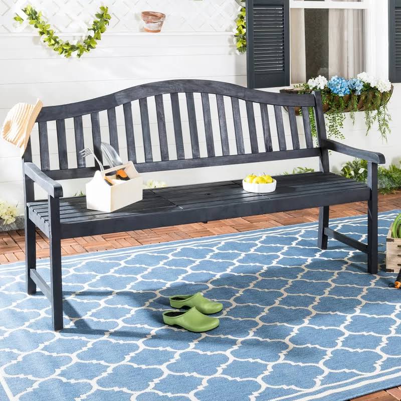 Blue Wooden Garden Bench U389