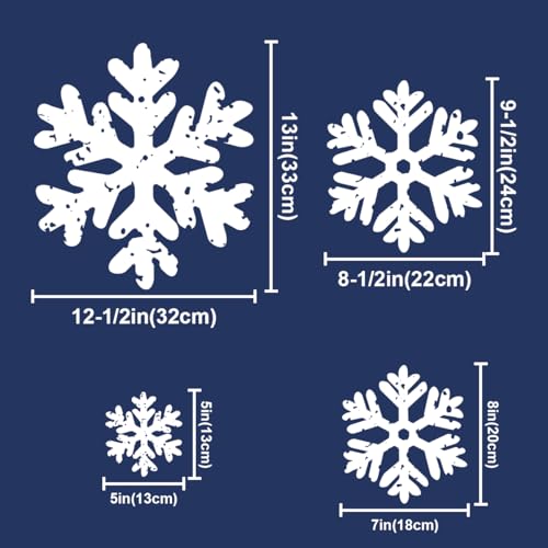 Extra Large White Snowflake Christmas Window Clings W2062