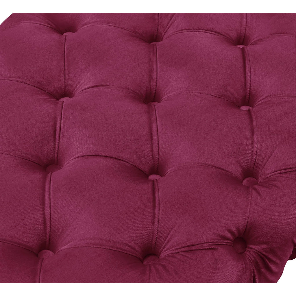 Fuchsia/Gold Velvet Bench with Metal Legs I680934