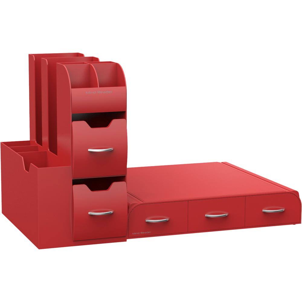 Red 5-Drawer Coffee Pod Storage and Condiment Organizer T839