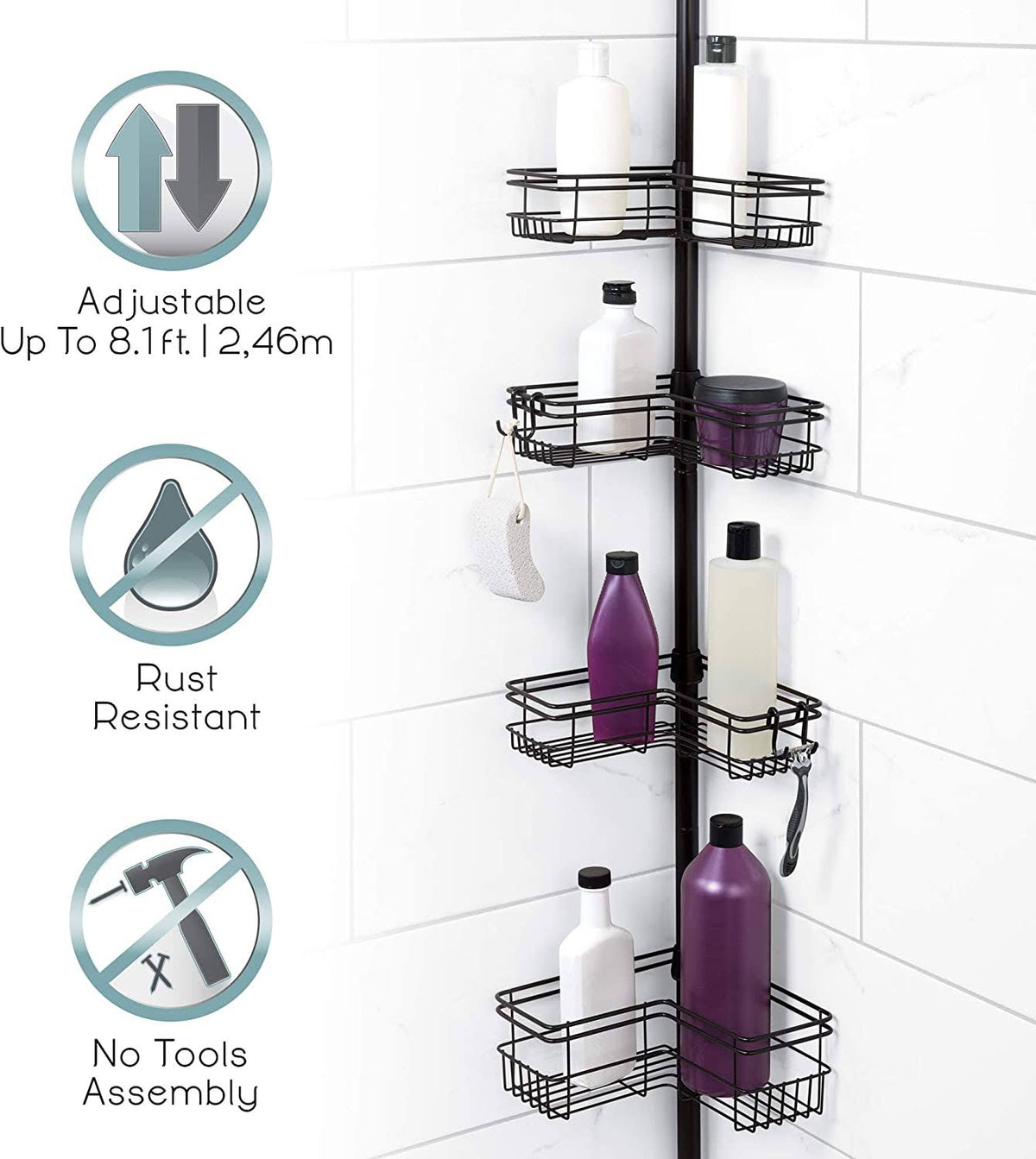 Bronze Pole Shower Caddy J609705