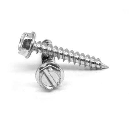 5/16 x 3/4 Sheet Metal Screw Slotted Hex Washer Head Type A Low Carbon Steel Zinc Plated Pk 1500 L341064