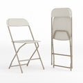 Beige Plastic Folding Chair 2 Pack 650LB Weight Capacity Y5043
