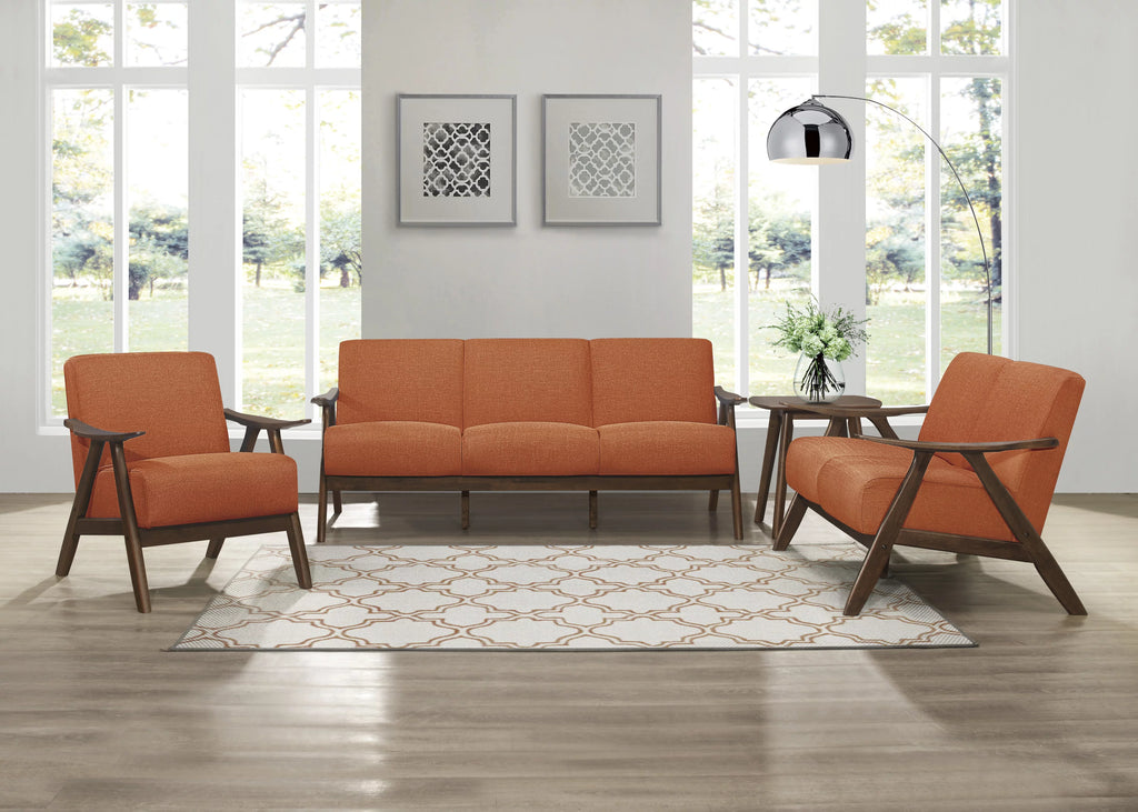 Orange 3 Seat Sofa Couch C1894