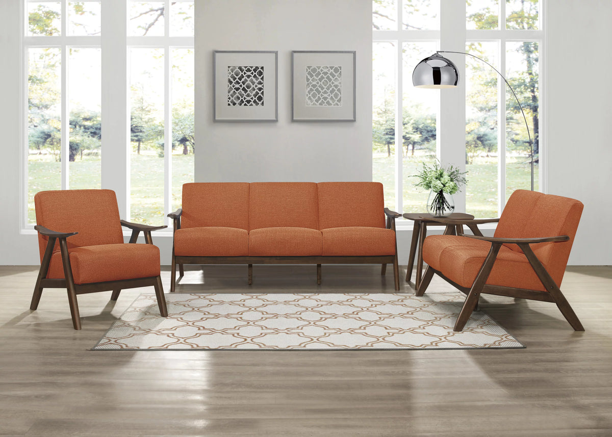 Orange 3 Seat Sofa Couch C1894